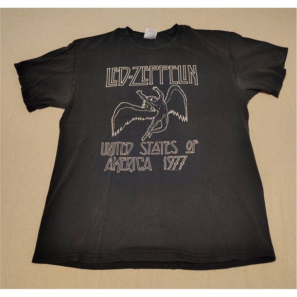 Hanes Other - Led Zeppelin 1977 US Tour T-Shirt Hanes Heavyweight Icarus Large Y2K Vintage